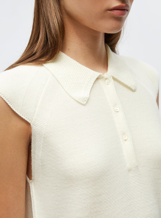 top with small moss-stitch collar