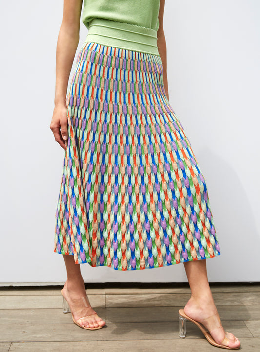 molli skirt in multicolored zellige knit