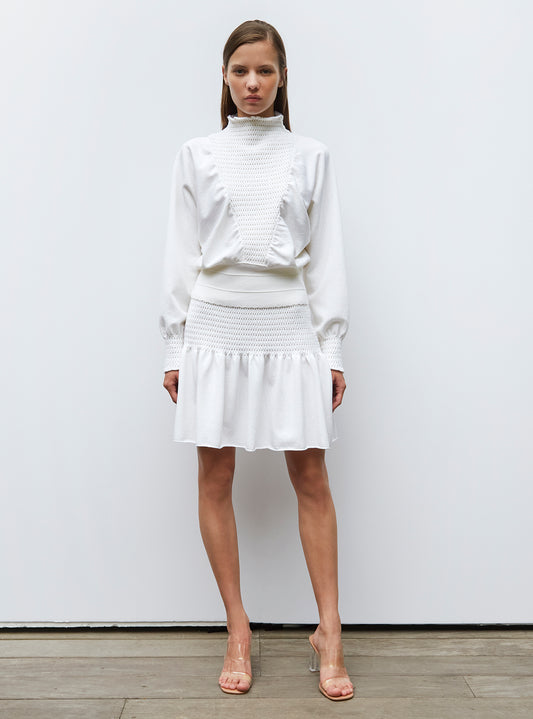 top with smocked bib front
