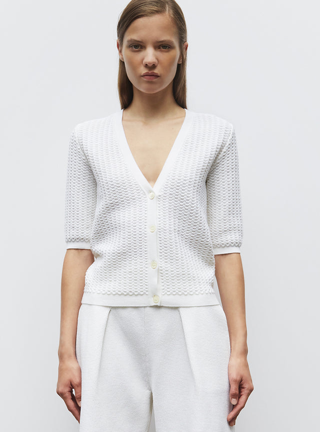 cardigan v maille smockée - Image principale