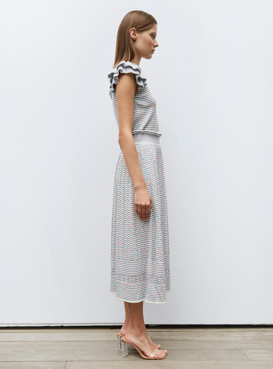 fluid skirt with marbleized effect