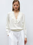 Top col v en maille ajourée - Tops de luxe
