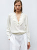 Top col v en maille ajourée - Tops de luxe