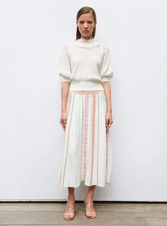 molli knit skirt with graphic clover