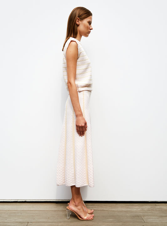 basket-weave knit skirt