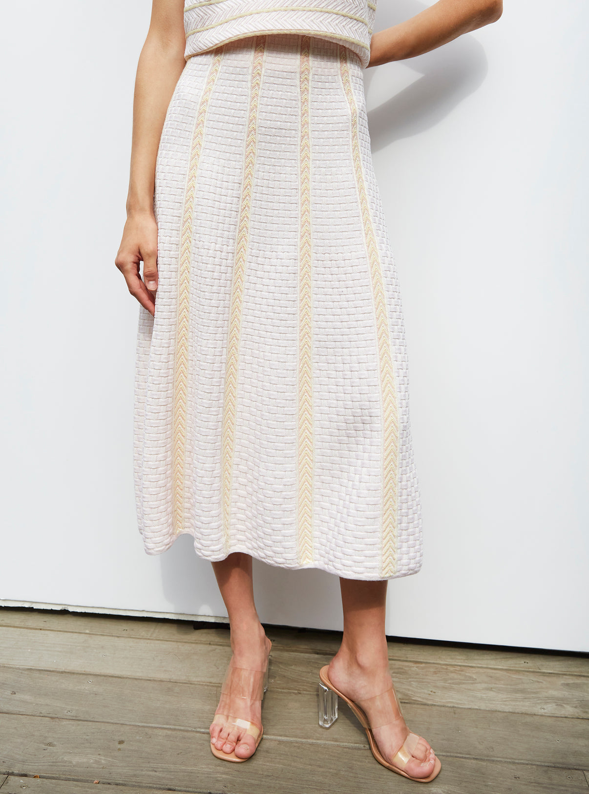 Jupe en maille panier tressé - Vêtement de luxe femme