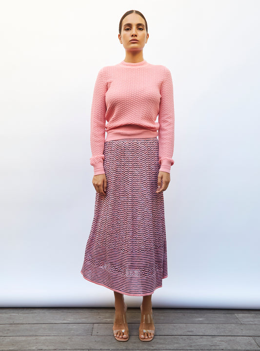 straight top in pointelle knit