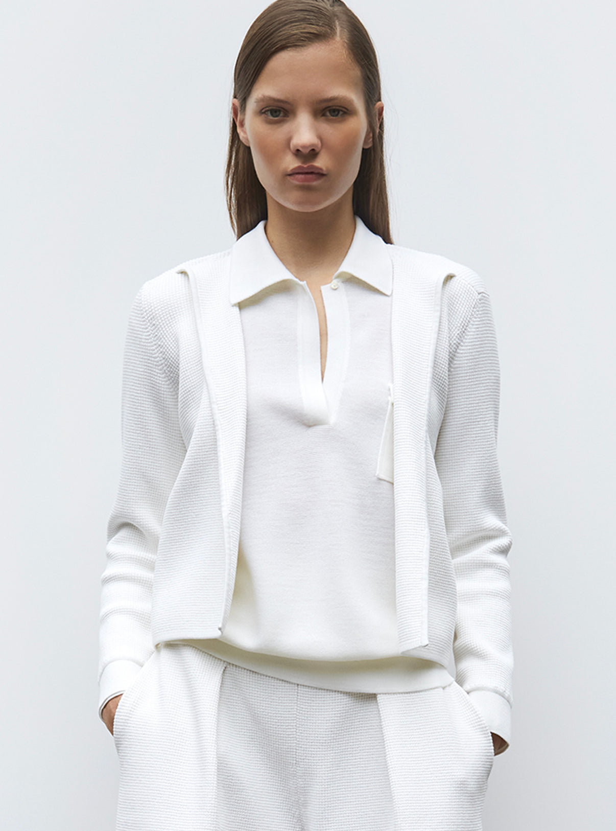 Veste en maille mini côte piquée - Vêtement en maille de luxe Molli
