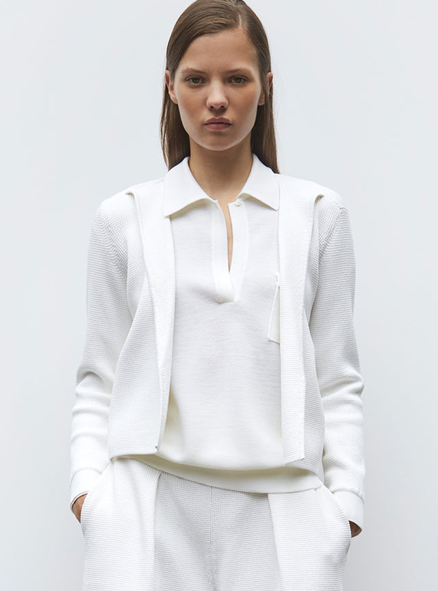 jacket in waffled knit - Image principale