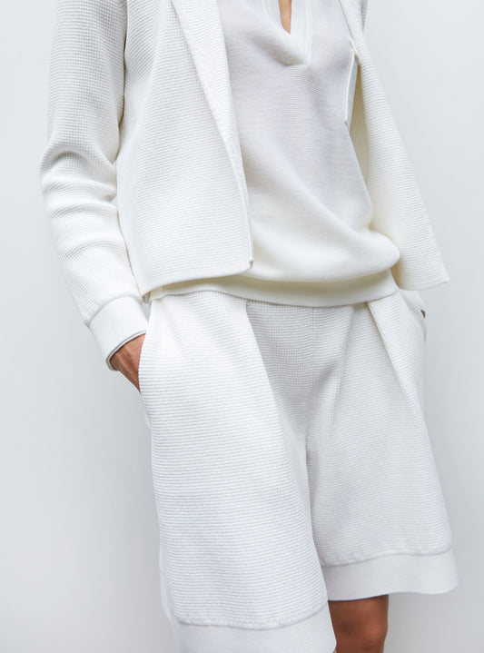 veste en maille mini côte piquée