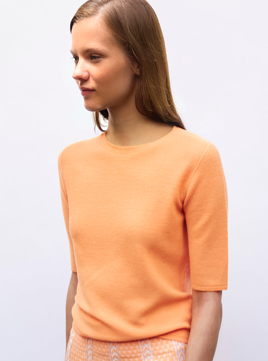 top fin maille manches coudes