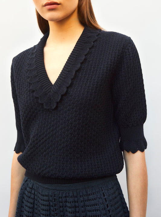 romantic top with v-neckline