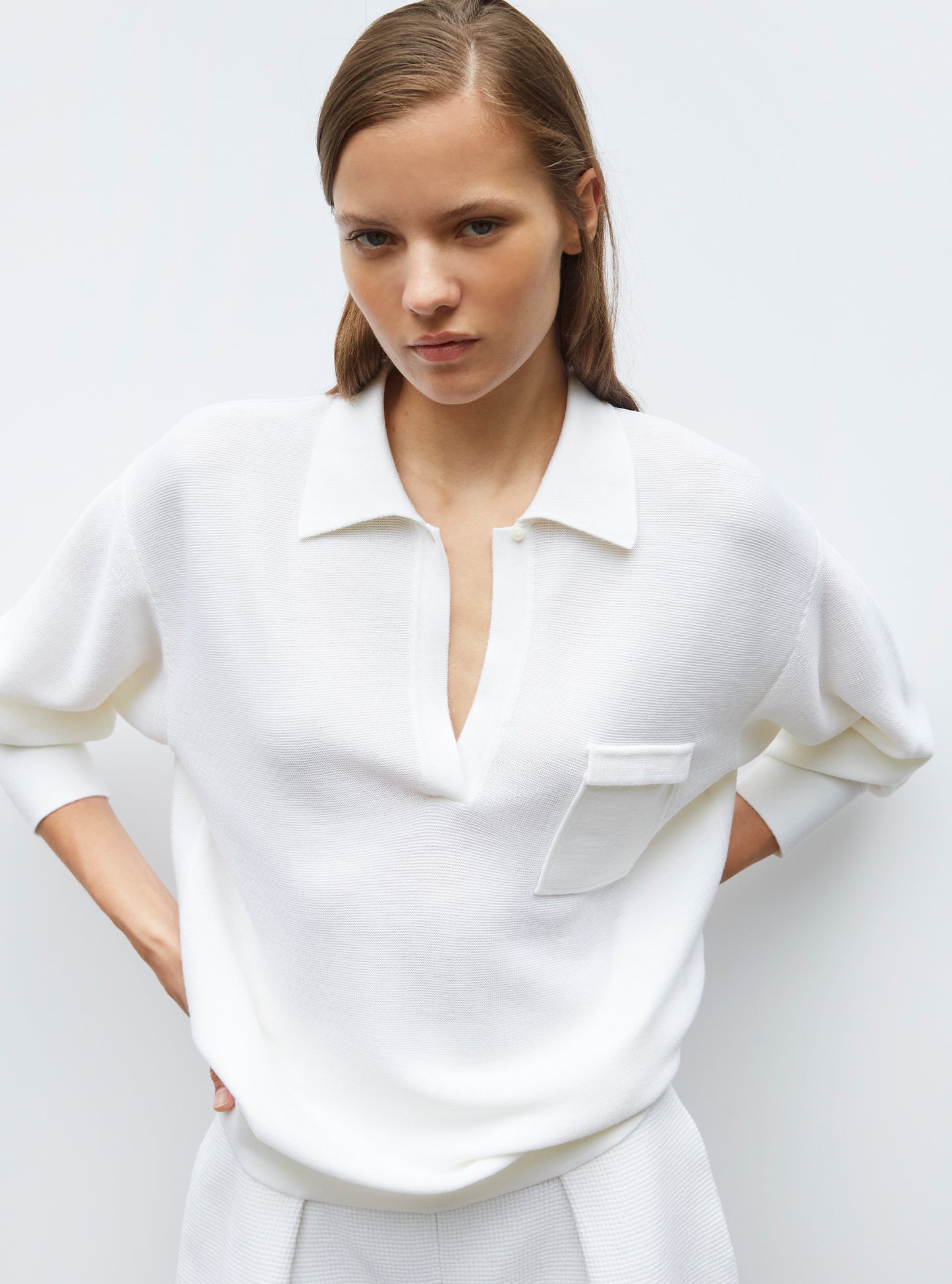 Chemise en maille col gansé - Vêtement en maille de luxe Molli