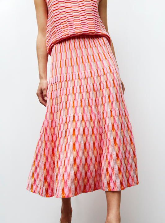 molli multicolored zellige knit skirt
