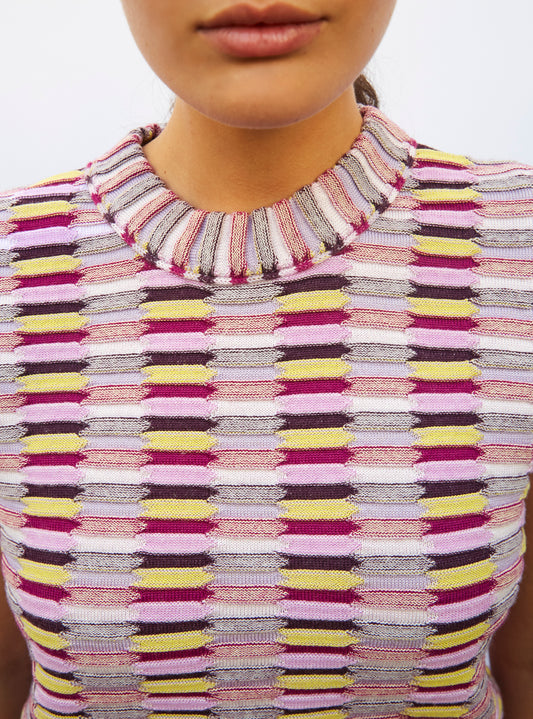 molli multicolored zellige knit top