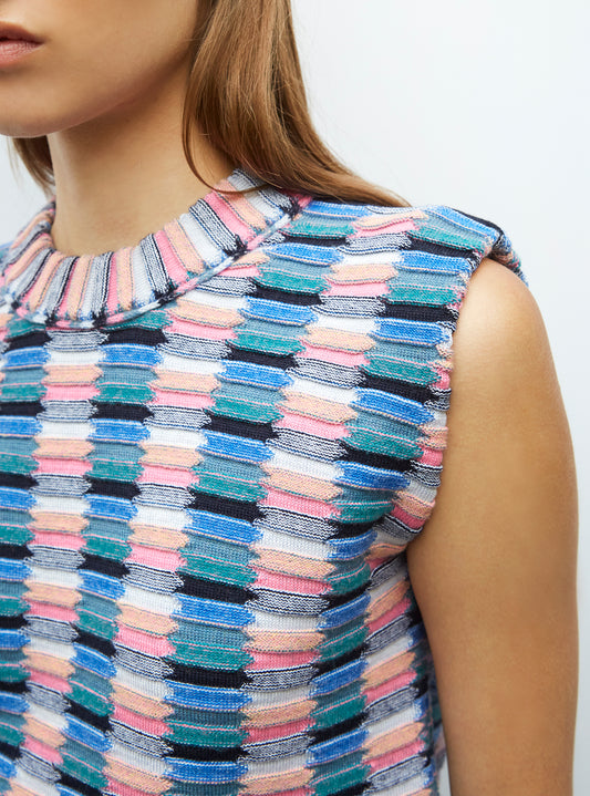 Molli multicolored zellige knit top