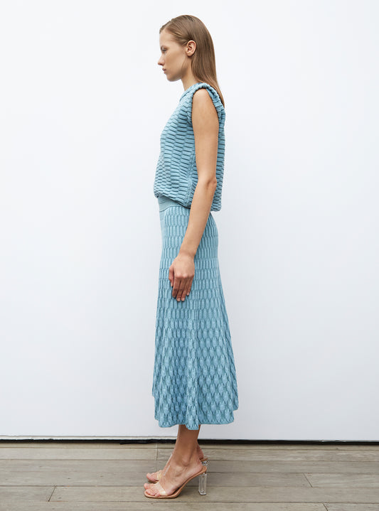 plain zellige knit skirt
