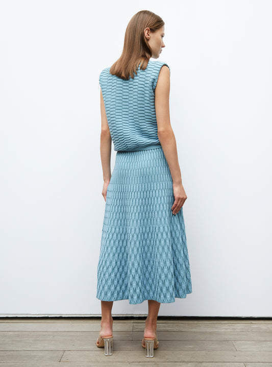 plain zellige knit skirt