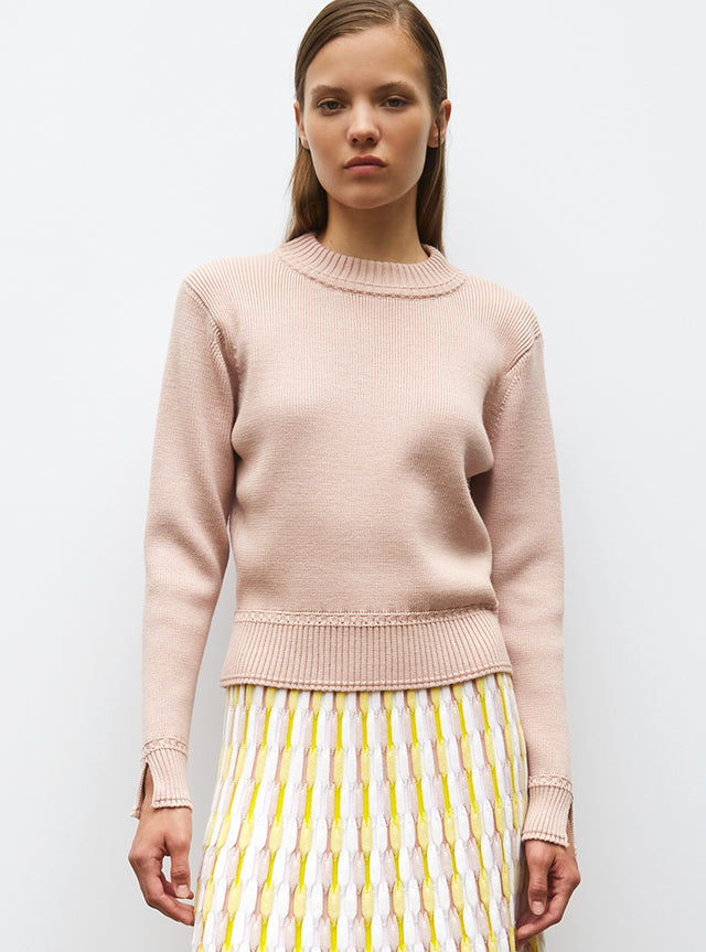 braided-trimmed knit sweater - Image principale