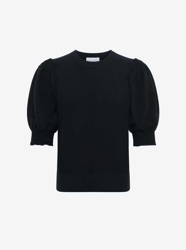 top à détails en maille smockée - Image principale