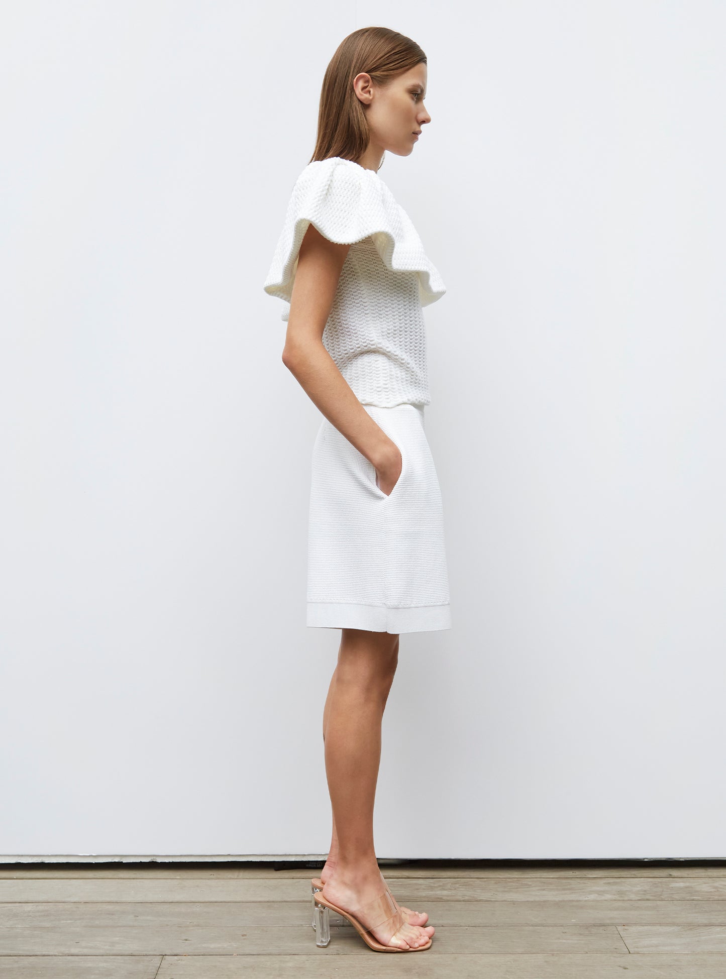 One shoulder en maille smockée - Vêtement de luxe femme