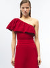 One shoulder en maille smockée - Vêtements de luxe femme