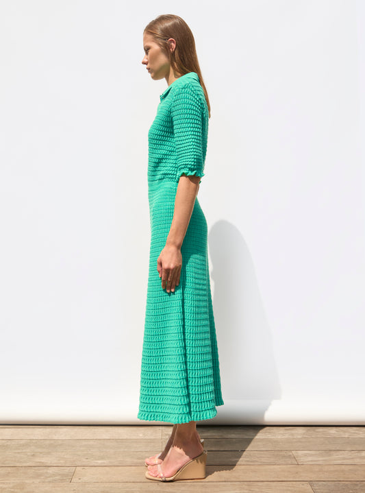 long dress in origami knit