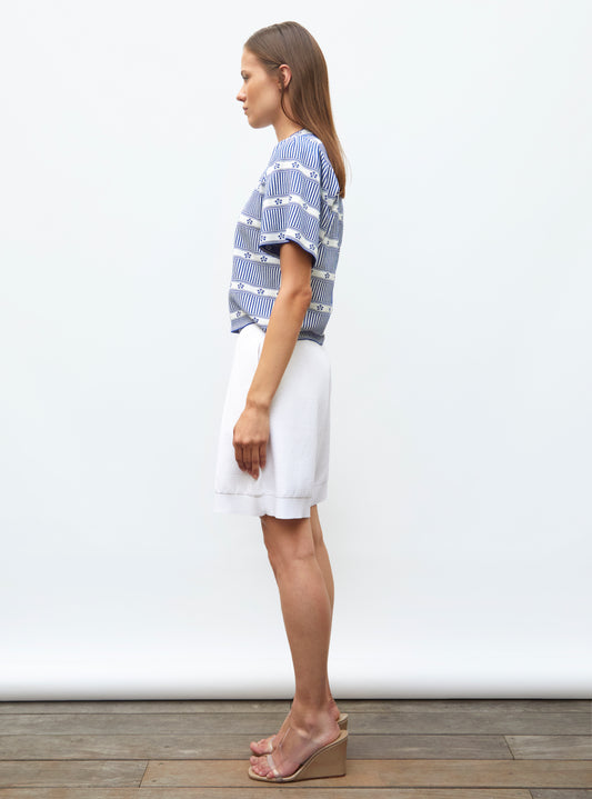 jacquard top with mini flowers