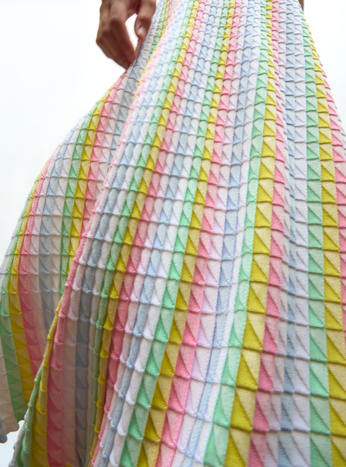 Jupe de luxe femme - Jupe fluide maille origami Rainbow 