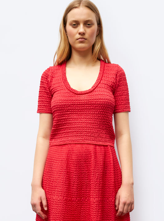 Top maille organza Cerise - Vêtement en maille de luxe Molli