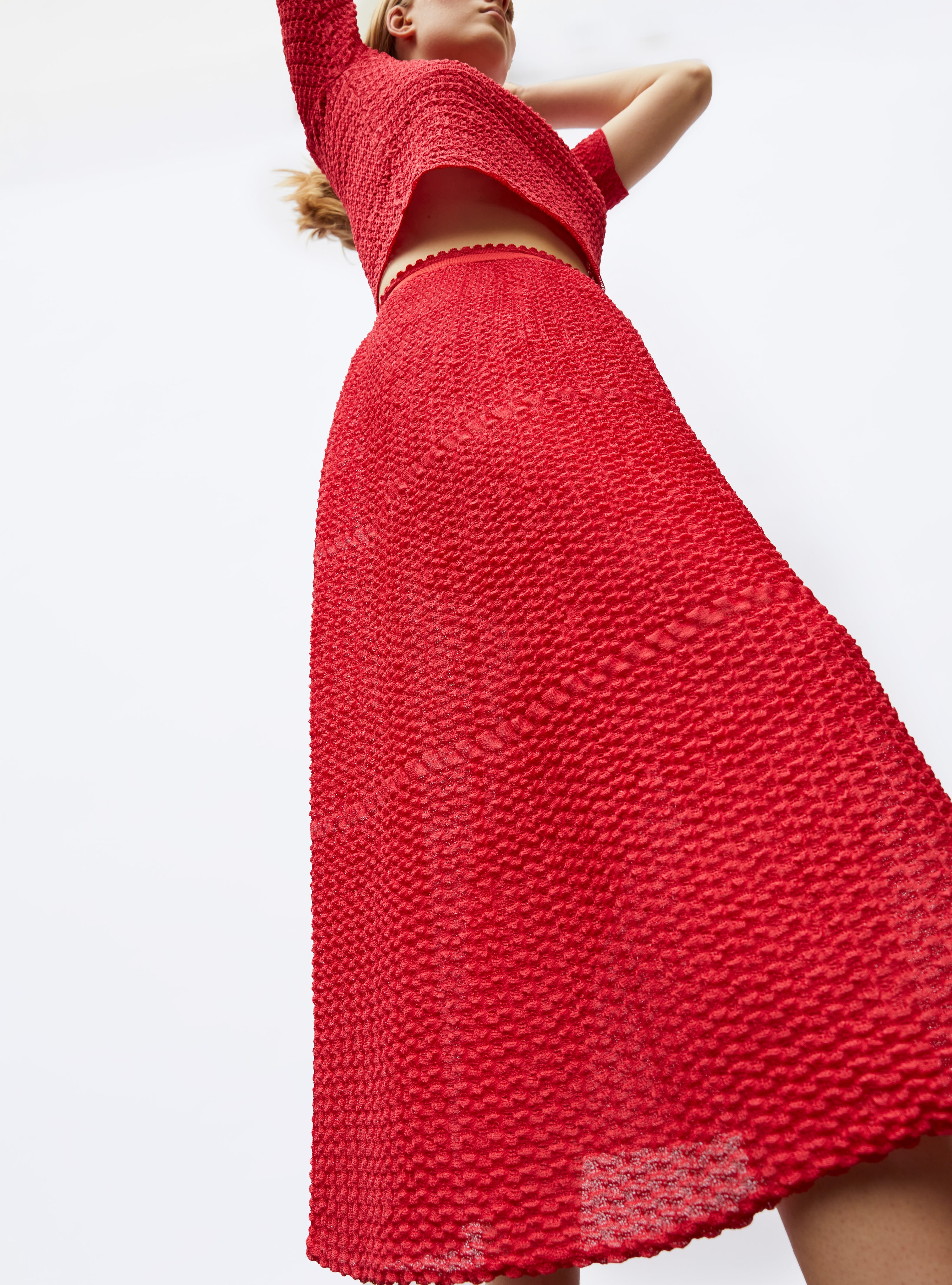 lightweight organza knit skirt cherry Molli