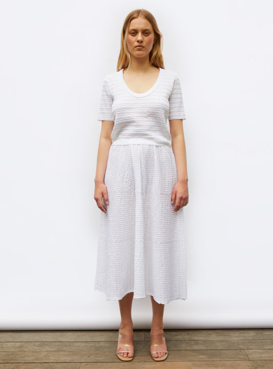 Jupe légère maille organza Milk - Vêtement en maille de luxe Molli