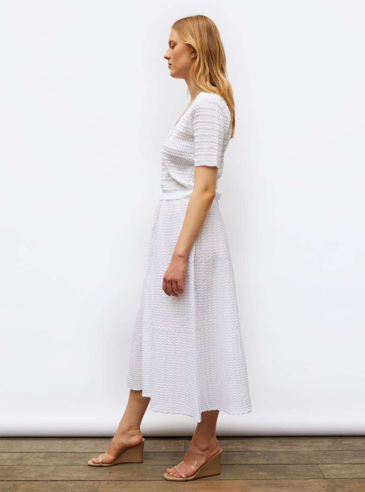 Top maille organza Milk - Vêtement de luxe femme