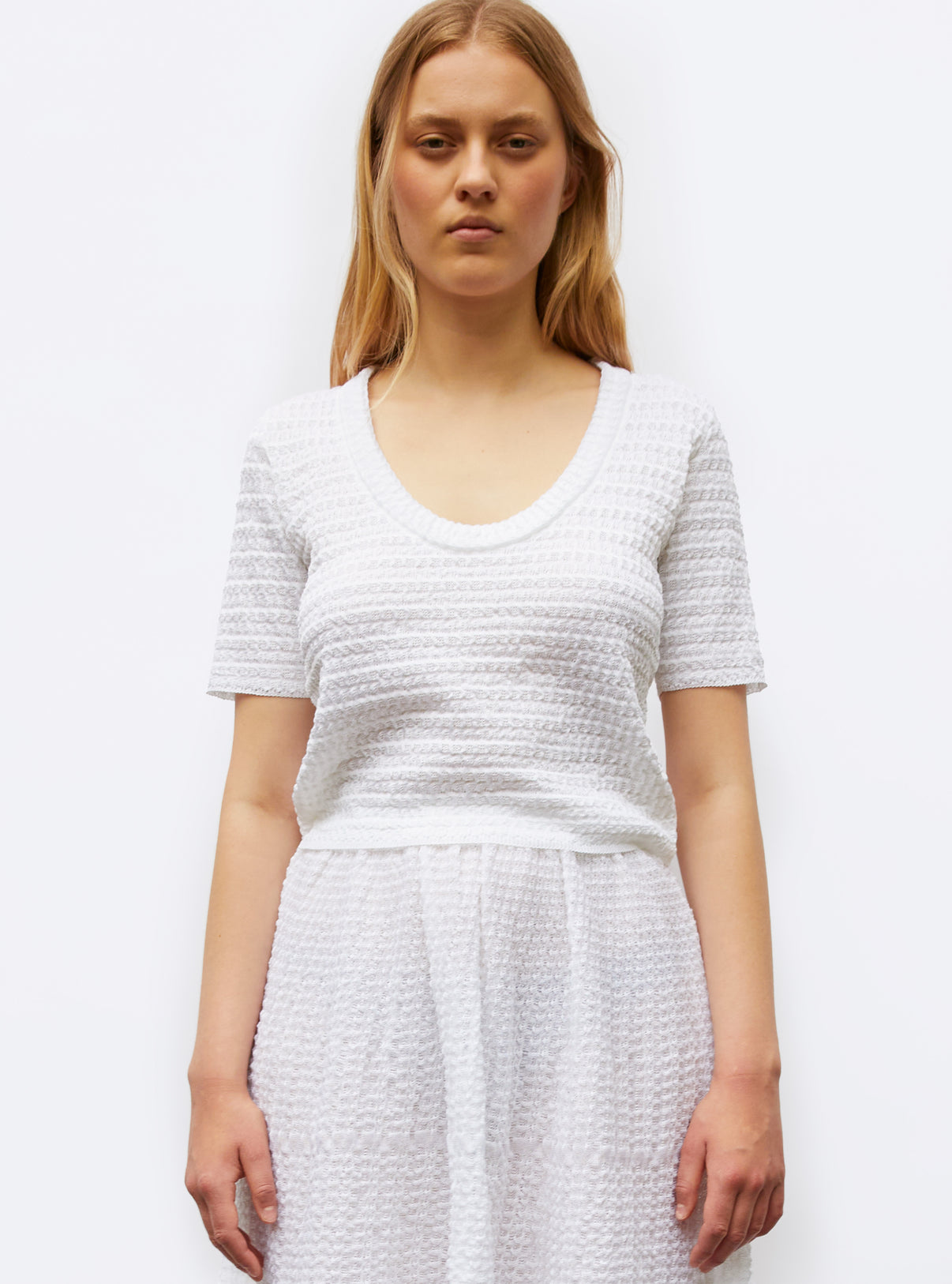 Top maille organza Milk - Vêtement en maille de luxe Molli