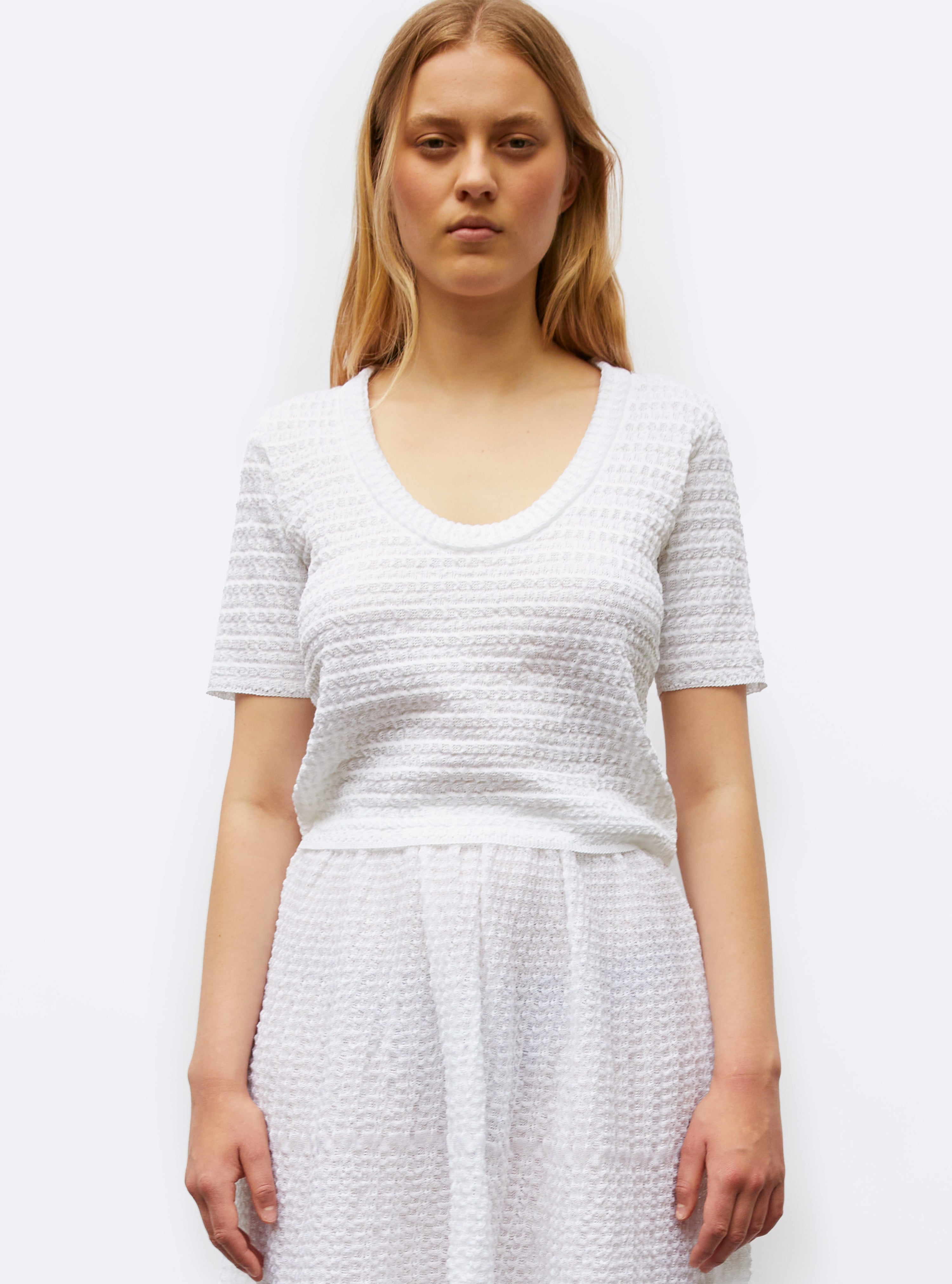 Top maille organza Milk - Vêtement en maille de luxe Molli