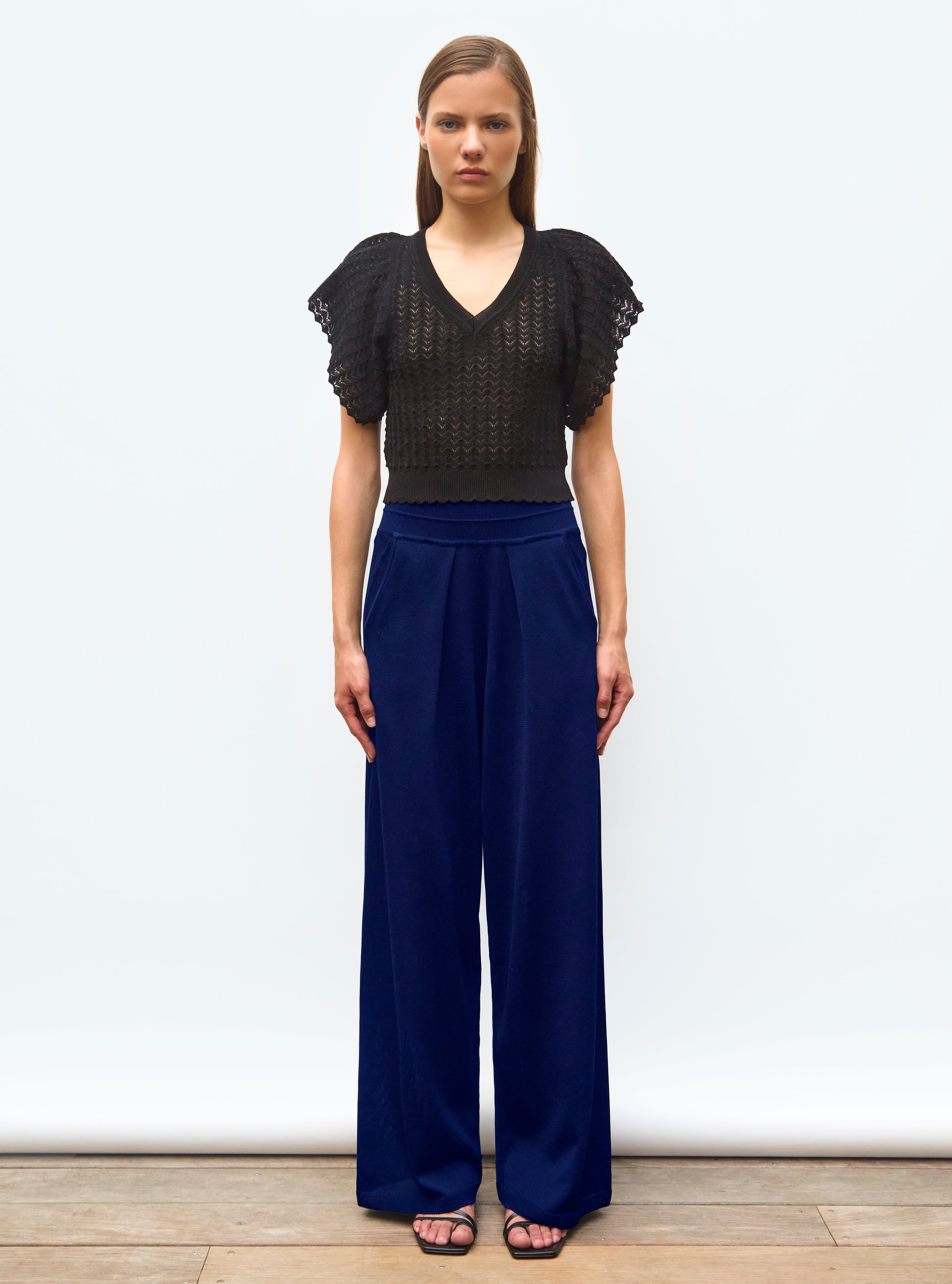 Pantalon fluide maille légère Majorelle - Vêtement en maille de luxe Molli