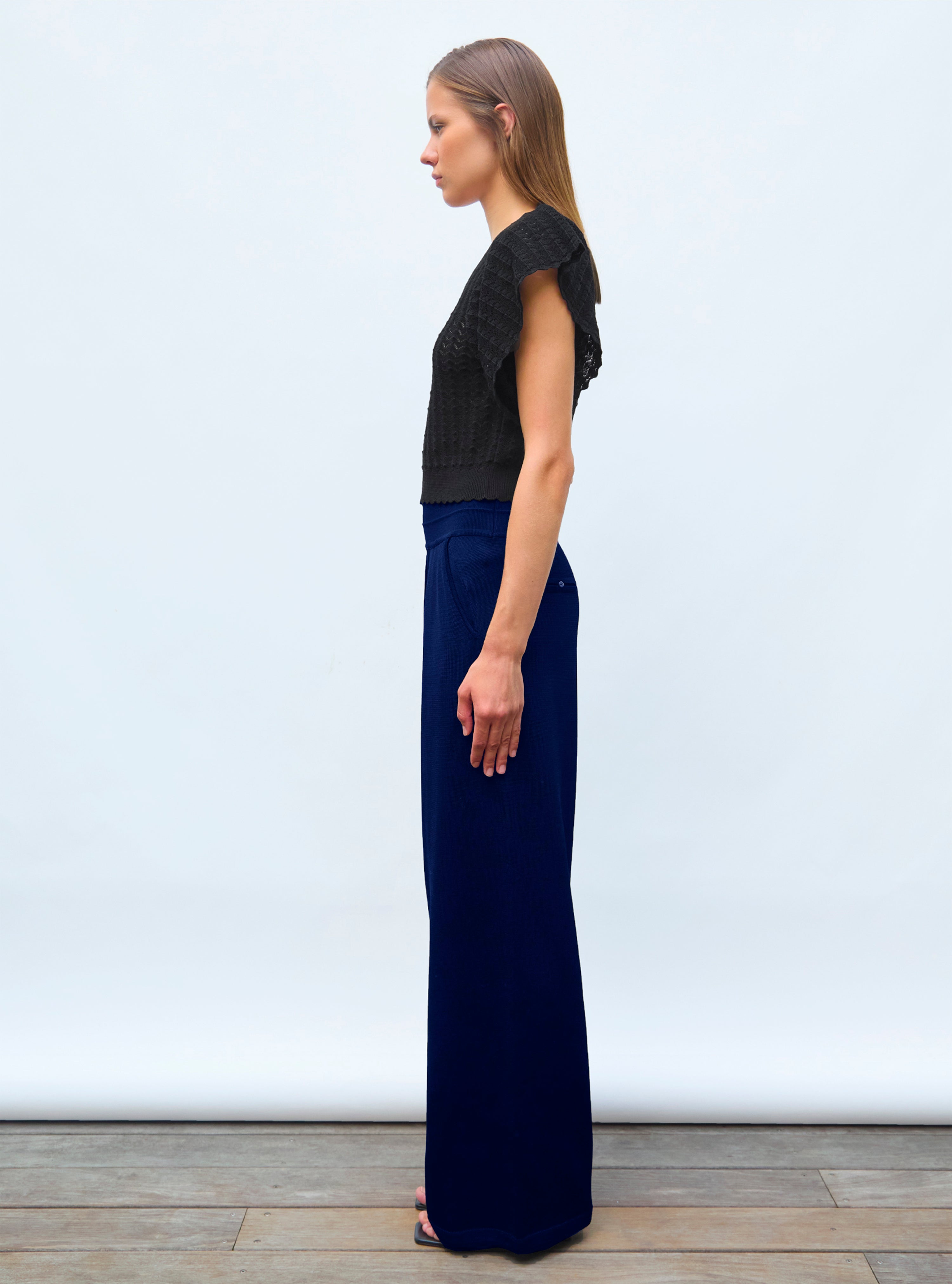 Pantalon fluide maille légère Majorelle - Vêtement en maille de luxe Molli