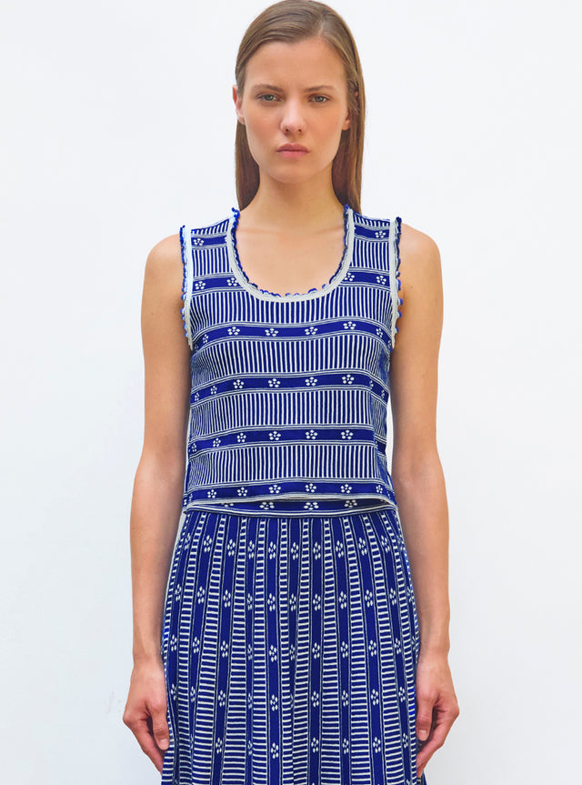 knit tank top with mini flowers - Image principale