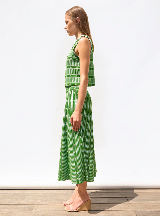 jacquard skirt with mini flowers