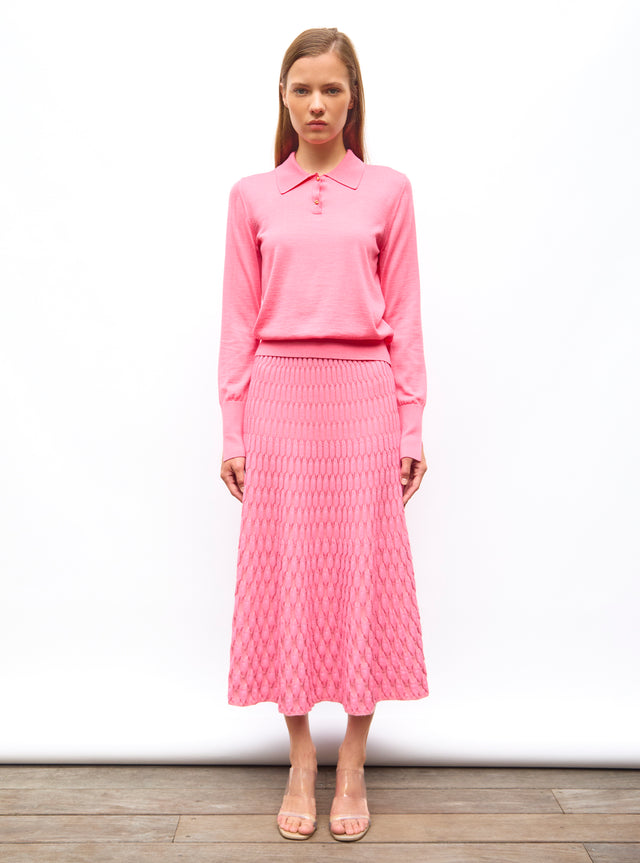 fine polo shirt in silky jersey - Image principale