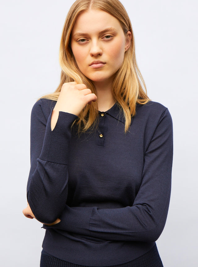 fine polo shirt in silky jersey - Image principale