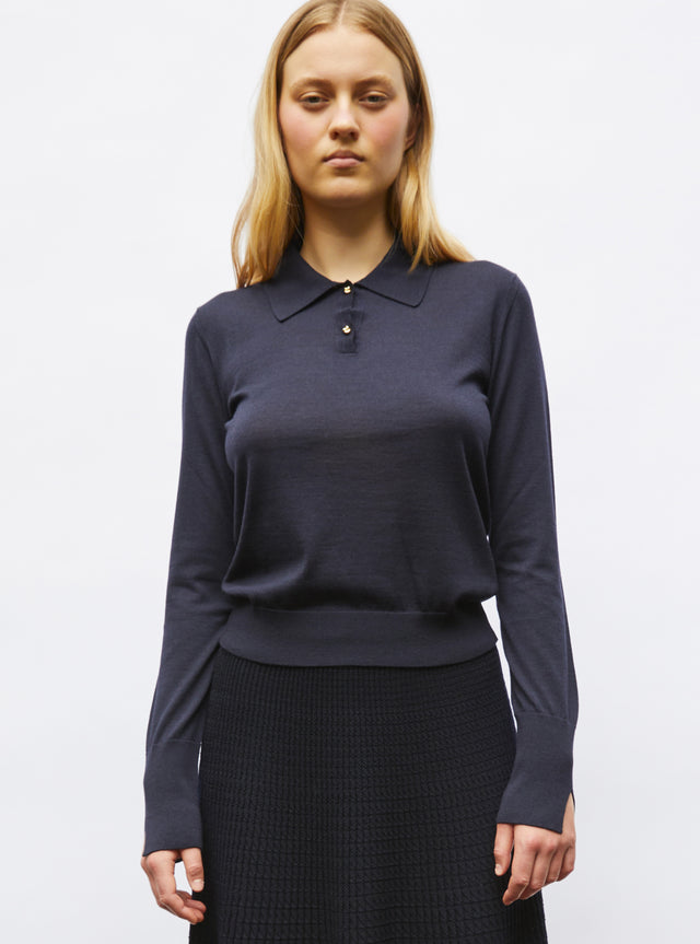 fine polo shirt in silky jersey - Image principale