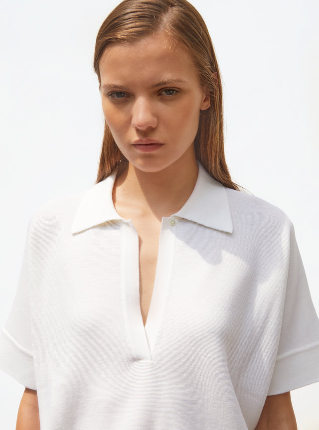 wide top with polo shirt collar - Image principale