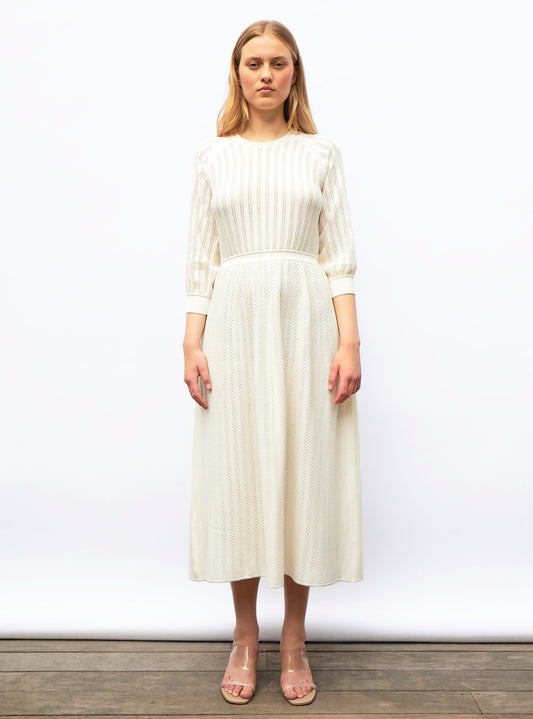 Robe légère maille pointelle molli Naturel - Vêtement en maille de luxe Molli
