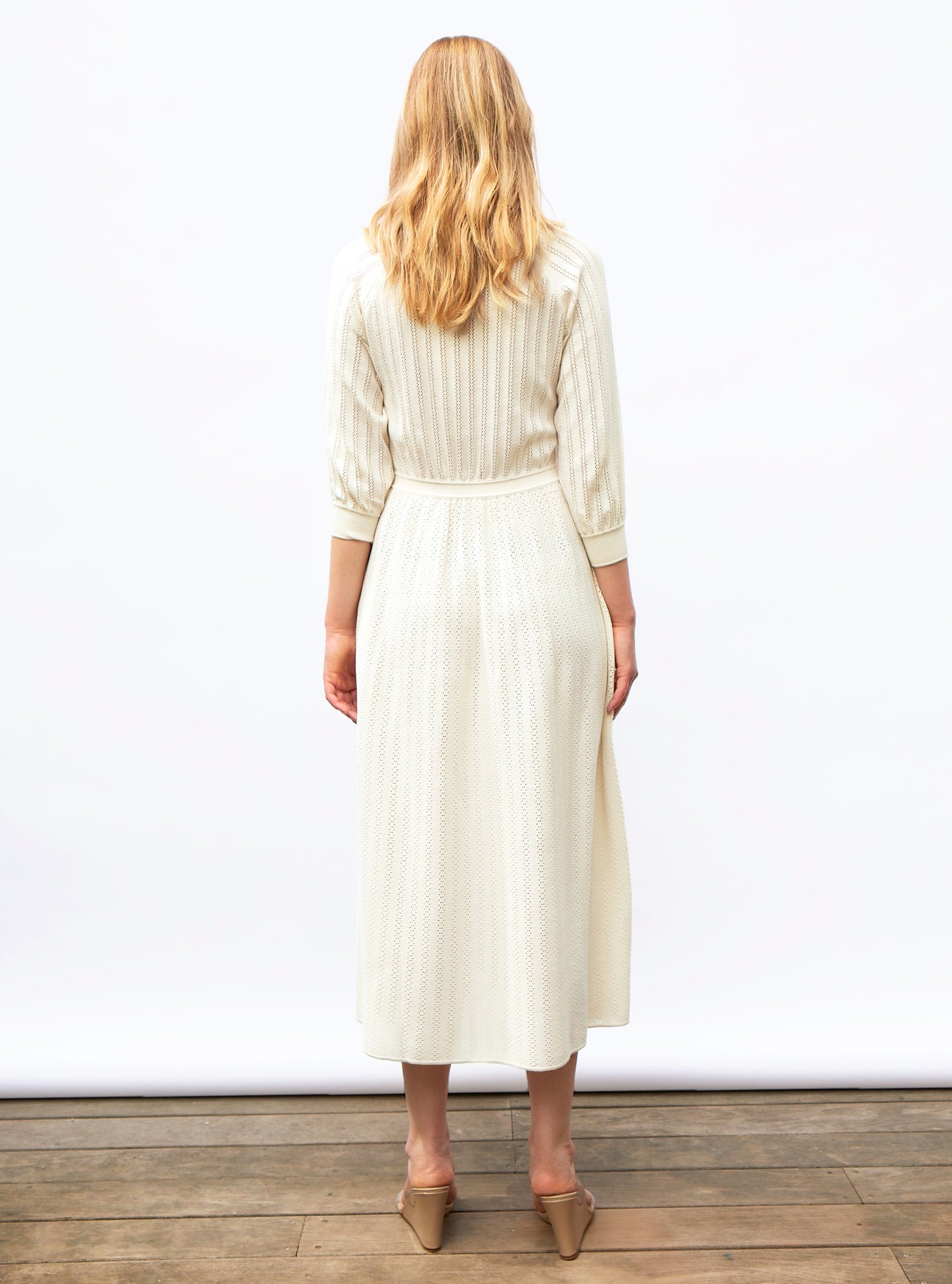 Robe légère maille pointelle molli Naturel - Vêtement de luxe femme