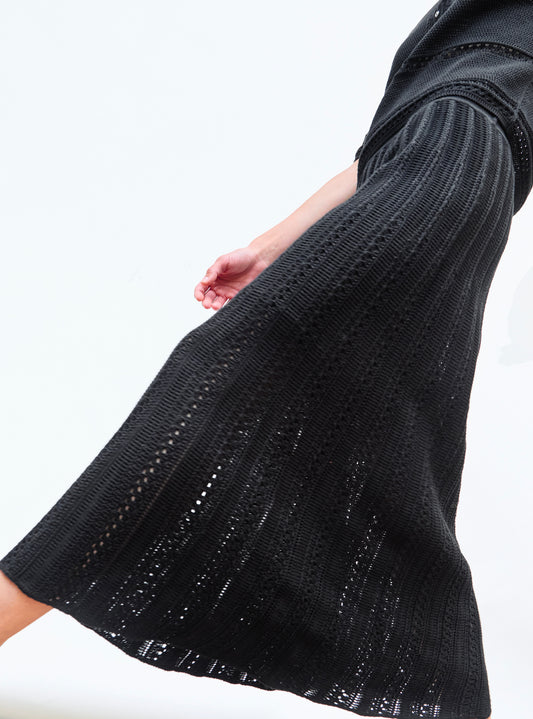 long guipure knit skirt
