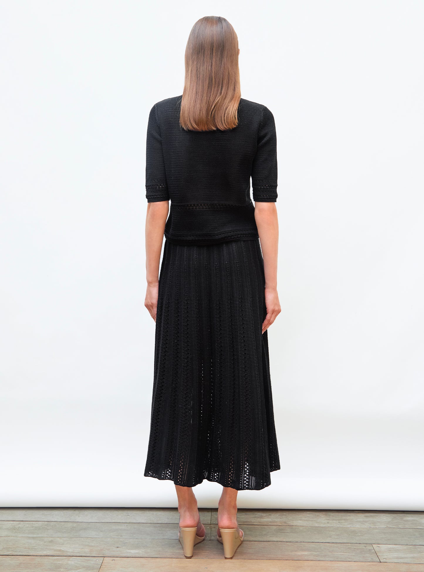 Jupe longue en maille guipure - Vêtement de luxe femme