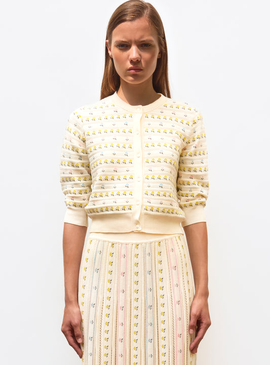 Cardigan maille herbier Milk Multi - Molli