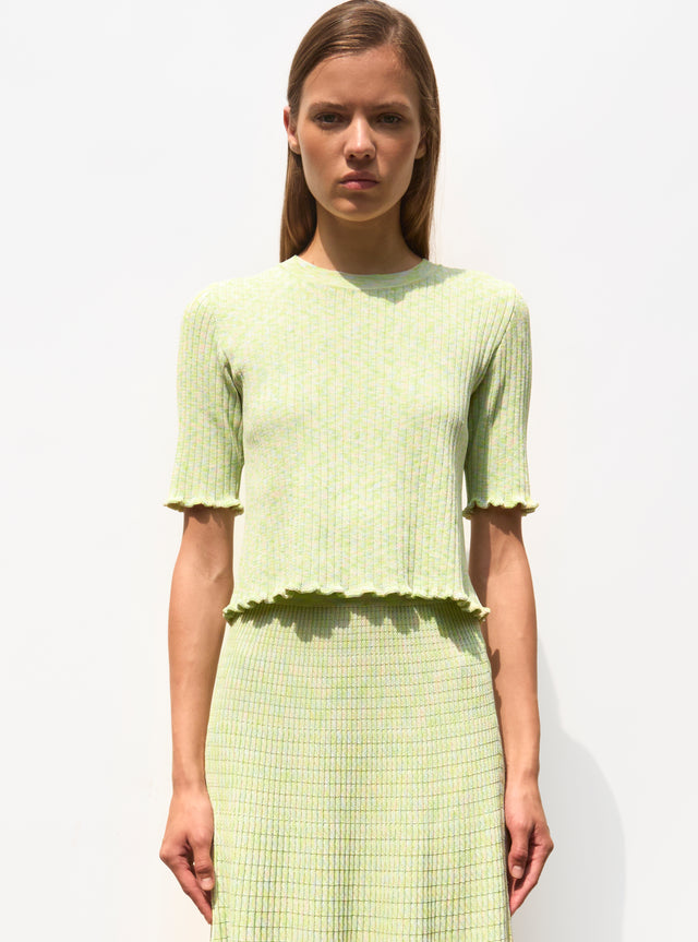 top in a flat ribbed knit - Image principale