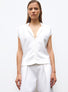 Top petit col chemise Milk - Molli